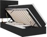 vidaXL - Lit de rangement avec matelas, noir, 90 x 190 cm, avec revêtement en tissu