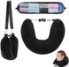 Unyqoos® Nekkussen – un coussin de voyage réglable et remplissable en peluche, idéal pour l'avion, la voiture et le camping, noir