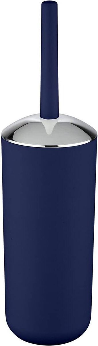 WENKO Brasil toiletborstelgarnituur rond kunststof MAT BLAUW blauw