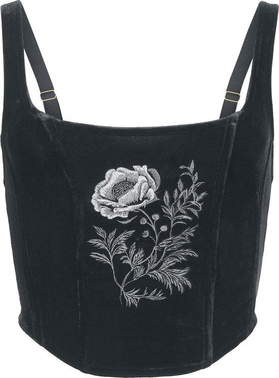 Killstar Nocturne Nights - Ravens Rose Corset Dames Korset - Zwart - XS