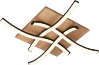 Briloner Vinka - LED Plafonniére - met houtdecor - waveform - warm wit licht - 47,5 x 47,5 x 8,5 cm