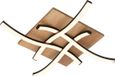 Briloner Vinka - LED Plafonniére - met houtdecor - waveform - warm wit licht - 47,5 x 47,5 x 8,5 cm