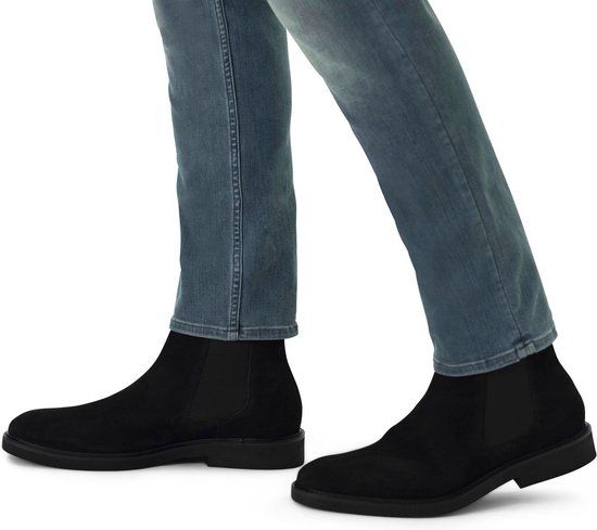 Manfield Heren Donkerblauwe Suède Chelsea Boots Maat 46