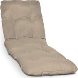 Beautissu Flair RL Ligbedkussen Tuinkussen Ligstoel - Zonnebed Kussen voor Tuin Meubelen 190x60x8 cm Natuur