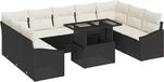 vidaXL Tuinset, 10 stuks, zwart en crème