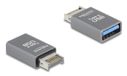 DeLOCK 67230 Adapter USB Type-E naar USB Type-A 10 Gbps Metaal Grijs