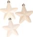 Decoris Kaemingk B.V. Kerstornamenten sterren - kunststof - 6x st - creme wit - 7 cm