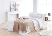 Todocama Extra zachte katoenen deken Vier Seizoenen Multifunctionele sprei Gooi Bed Gooi Sofa Gooi (230x240cm, Sandy)