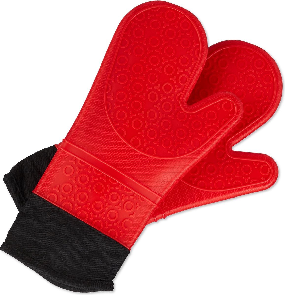 Relaxdays ovenwanten siliconen - antislip - ovenhandschoenen - bbq handschoenen rood