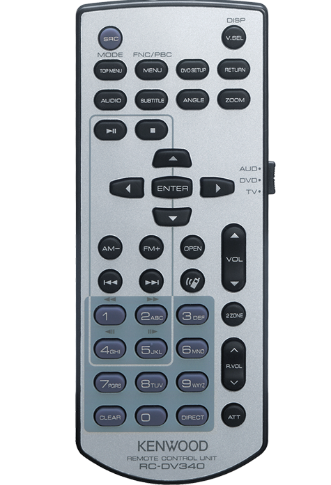 Kenwood KCA-RCDV340 - IR Draadloze afstandsbediening voor multimedia toestellen