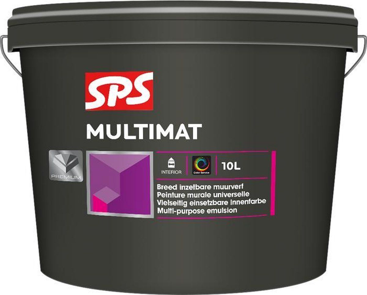 Sps Multimat Muurverf RAL 9010 - 10 Liter