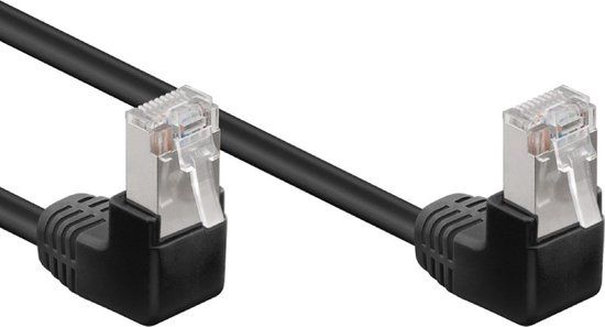 Goobay FTP CAT5e Gigabit Netwerkkabel - haaks - 0,25 meter - Zwart - 10 stuks