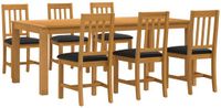 vidaXL - Bartafel - Zwart - Massief Eikenhout - 75 cm
