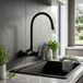 Aquanello Robinet de cuisine mural noir avec bec flexible Casa BL-1301-CS