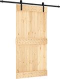 vidaXL Schuifdeur 100 x 210 cm Massief Pine Hout (Onbehandeld)