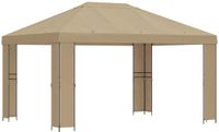 vidaXL Prieel 4 x 3 m Beige Polyester en Staal 190 gsm