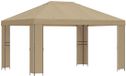 vidaXL Prieel 4 x 3 m Beige Polyester en Staal 190 g/m²