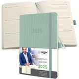 Sigel Conceptum weekagenda - A5 - 2025 (NL/FR/EN/DU) - Mint Green - softcover