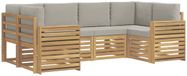 vidaXL - Buiten - bank - set - 6 - st - Wit - en - Lichtgrijs - Polyester