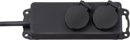 Brennenstuhl Stopcontactverdeler IP44 2-voudig zwart 2m H07RN-F 3G1,5