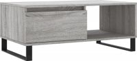 vidaXL Salontafel 90x50x36,5 cm bewerkt hout grijs sonoma