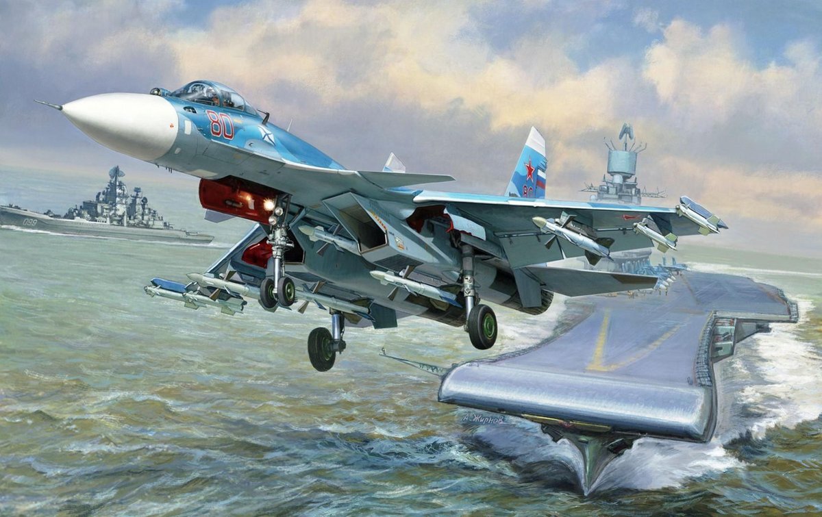 Zvezda 500787297 500787297-1:72 Sukkoi SU-33 Russische Naval Fighter plastic bouwset modelbouwset montagekit voor beginners gedetailleerd, lichtblauw