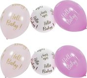 Chaks Ballons de fête/naissance pour bébé - Hello Baby - 24x pièces - rose
