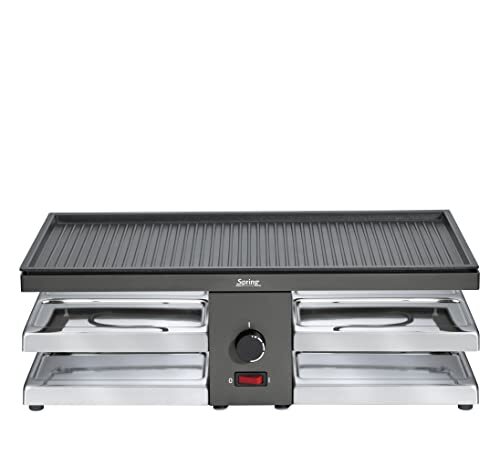 Spring Raclette met aluminium grillplaat, zwart