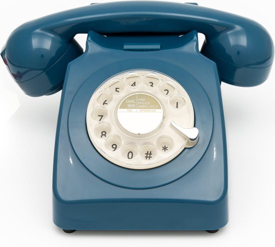 GPO GPO 746ROTARYAZU - Retro telefoon met draaischijf - jaren '70 design - azure blauw