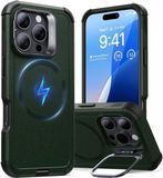 ESR Cyber Armor HaloLock Hoesje Geschikt voor Apple iPhone 16 Pro Max - Compatibel met MagSafe - Back Cover met Standaard Groen