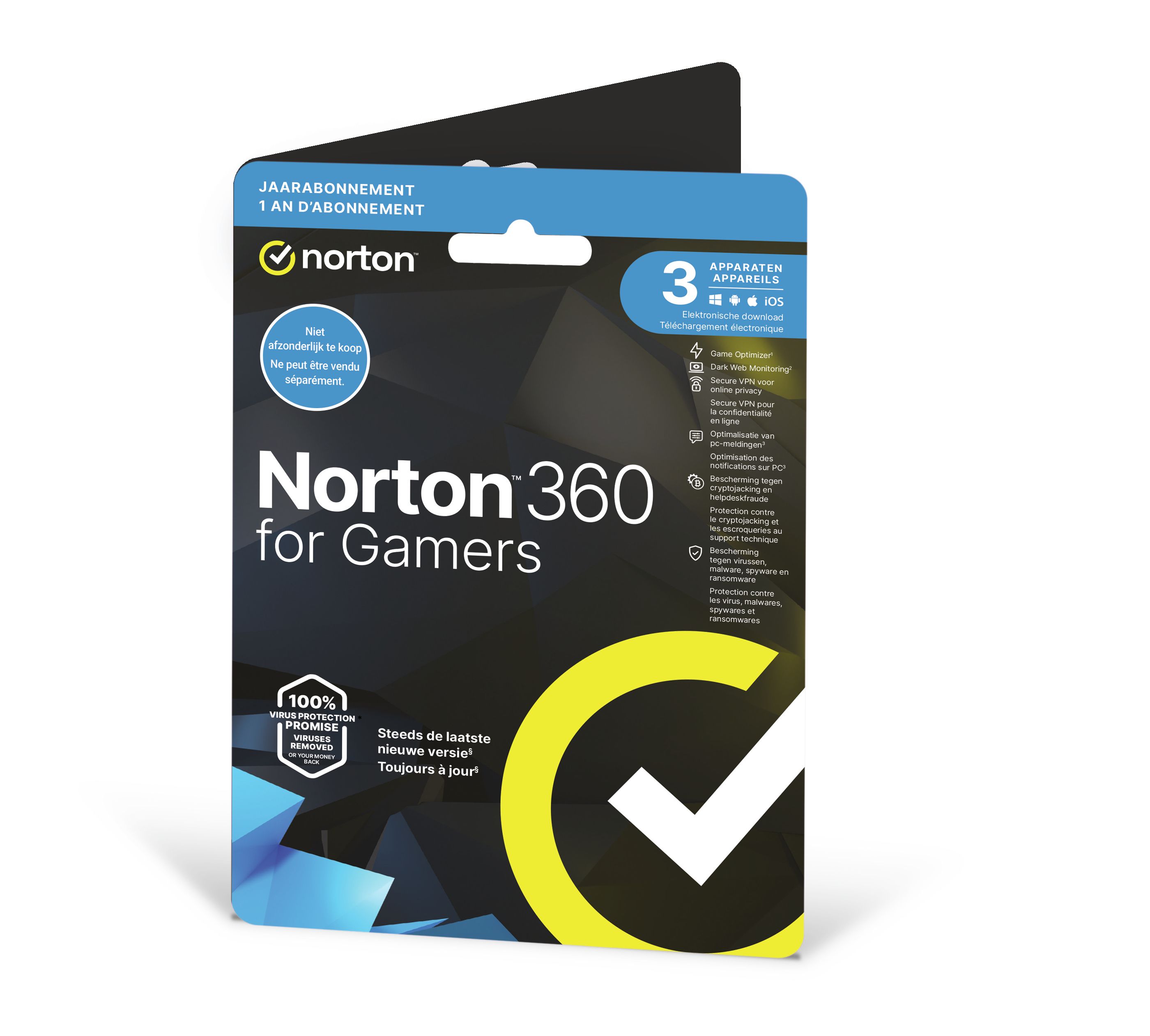 Gen Digital Norton 360 for Gamers - 3 Devices - 1 Year - Antivirus Security