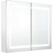 Armoire de salle de bain à miroir LED blanc brillant 80x12x68cm