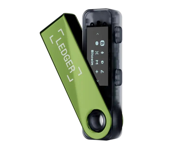 Ledger Nano S Plus USB-stick hardware-portemonnee Zwart, Groen
