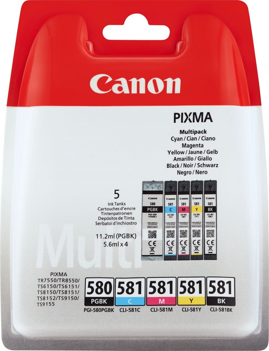 Canon PGI-580 & CLI-581 - Inktcartridge - 2x Zwart / Kleur - Incl. Fotopapier