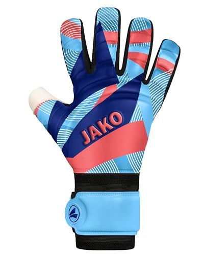 Jako River Supersoft Nc Keepershandschoenen - Hemelsblauw / Koraal / Navy | Maat: 11,5