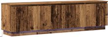 vidaXL TV-meubel met led van gerecycled hout, 180 x 38 x 49 cm, rustieke standaard met schuifdeuren, geïntegreerde verlichting, opbergruimte, modern design, meubels van gerecycled hout