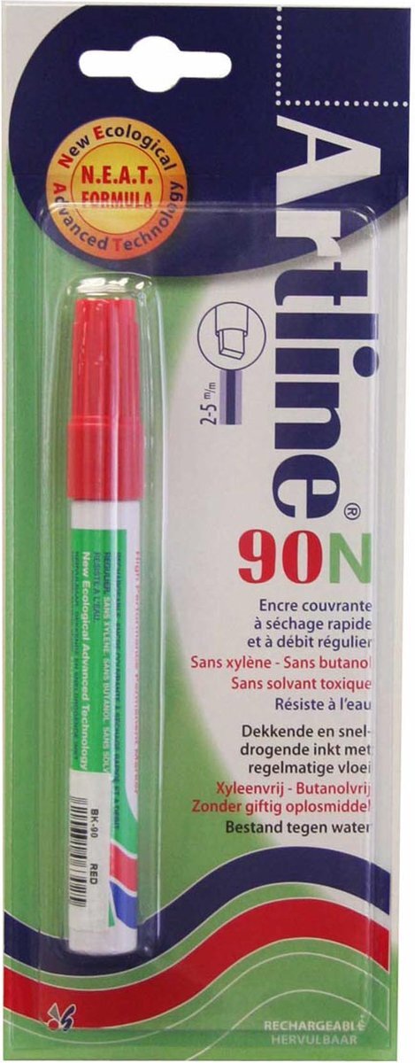 Artline Permanent marker 90 rood (op blister) 12 stuks