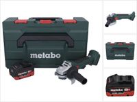 Metabo W 18 L BL 9-125 Meuleuse d'angle sans fil 18 V 125 mm sans balai + 1x batterie 10.0 Ah + metaBOX - sans chargeur