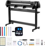 Vevor Vinylsnijmachine met Een Maximale Invoerbreedte Van 135 Cm, Twee Messen En Led-Display; Instelbare Vinylsnijplotterset met Stickervellen, Transferfolies En Signmaster-Software.