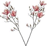 Shoppartners 2x Roze Magnolia/beverboom kunsttakken kunstplanten 90 cm