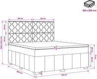 vidaXL Boxspringbed met Matras Lichtgrijs 160 x 200 cm Stof