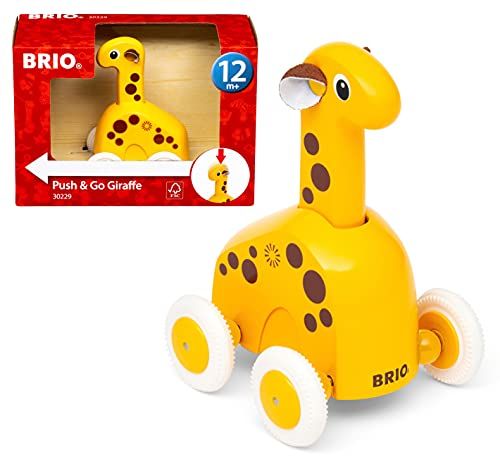 brio Push & Go Giraffe - 30229 - Geel - Hout