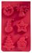 Svenska Living Bakvorm kerst thema - 6 figuren - siliconen - rood