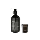 Meraki geschenkset - handzeep Deep Valley + geurkaars Amber Dust
