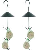 Merkloos / Sans marque Best for Birds Vogelvoederplek - 3x - vetbollen houder - 44 cm - hangend - metaal