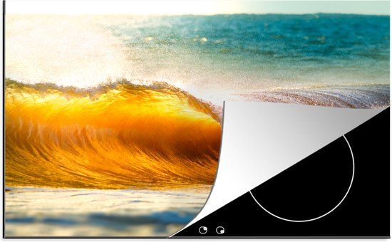 KitchenYeah® Inductie beschermer 77x51 cm - Golf - Water - Zee - Inductiebeschermer