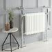 Elizabeth Radiateur pour salle de bain Dual Fuel / Hybride Classique Blanc avec porte-serviettes suspendu 79cm x 93cm Excl. Thermostat & Cache-câbles