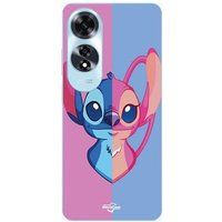 Maniacase Etui Oppo A60 STITCH AND ANGEL BLUE AND PINK