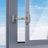SAFELON Verstelbare raamspleetmaat Babyveiligheidsraambegrenzer, kindveilig raambeveiligingsslot voor kinderen en huisdieren (2-pack, grijs)