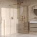 Brauer Oblivion - Inloopdouche - Helder Glas - 100 x 200 cm - incl. Glascoating - PVD Goud Geborsteld